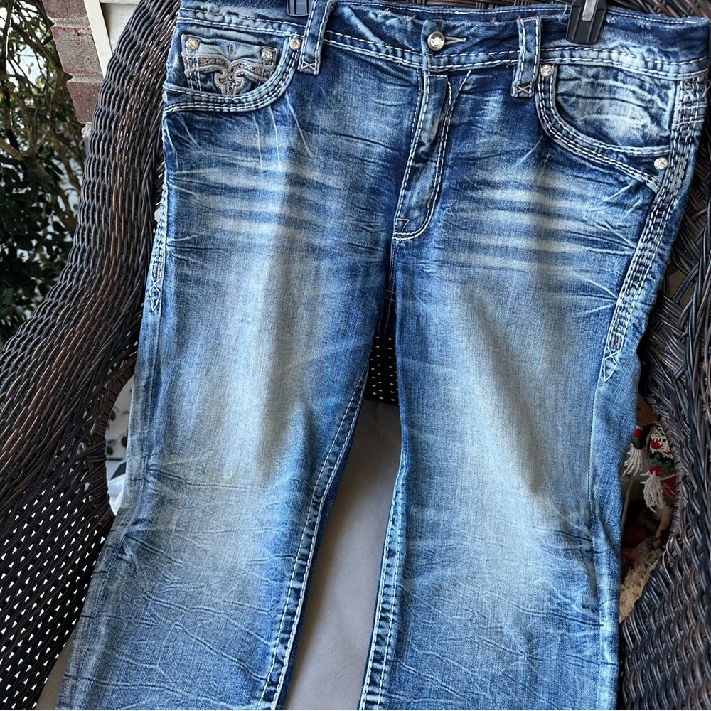 Rock Revival Rosewood Mid-Rise Ankle Skinny Jean 34x27 - Picture 5 of 12